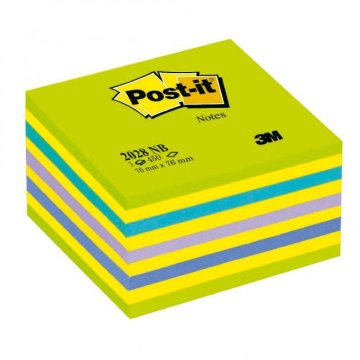 Bloček kocka Post-it 76x76 neónová zelená mix